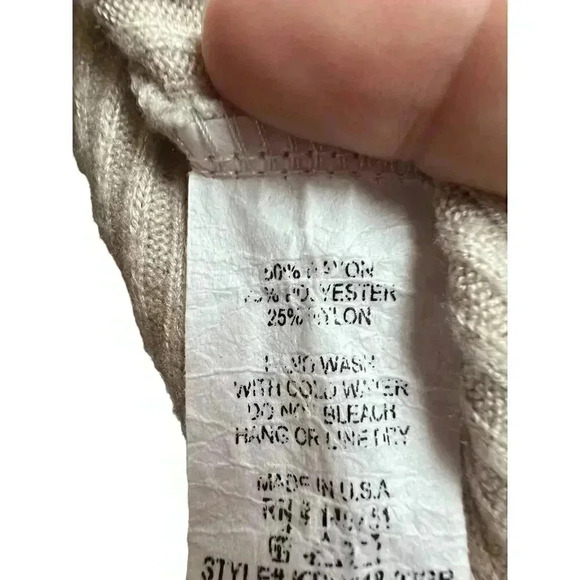 Pink Lily Beige Oversized Pullover Top Medium - Picture 6 of 8